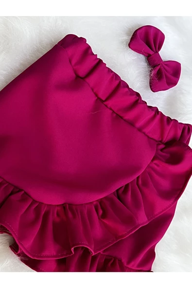 KIZ ÇOCUK FUŞYA FIRFIRLI ETEK - 2