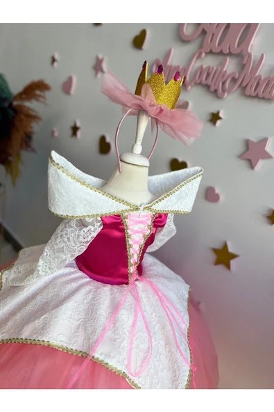 KIZ ÇOCUK UYUYAN GÜZEL AURORA KOSTÜM ELBİSE - 3