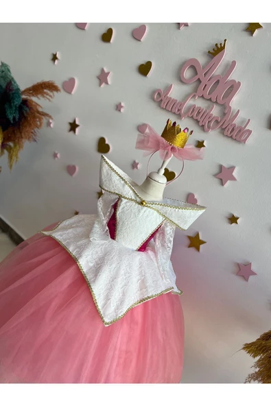 KIZ ÇOCUK UYUYAN GÜZEL AURORA KOSTÜM ELBİSE - 8