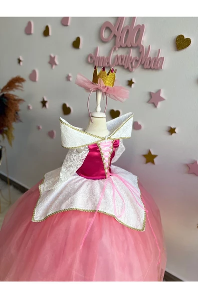 KIZ ÇOCUK UYUYAN GÜZEL AURORA KOSTÜM ELBİSE - 6