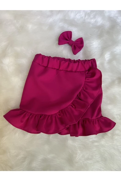 KIZ ÇOCUK FUŞYA FIRFIRLI ETEK - 4