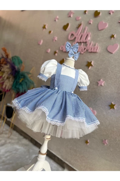 Dorothy Oz Büyücüsü Elbisesi, Dorothy Kız Kostümü, Cadılar Bayramı Kostümü, Dorothy Konsepti - Resim 8