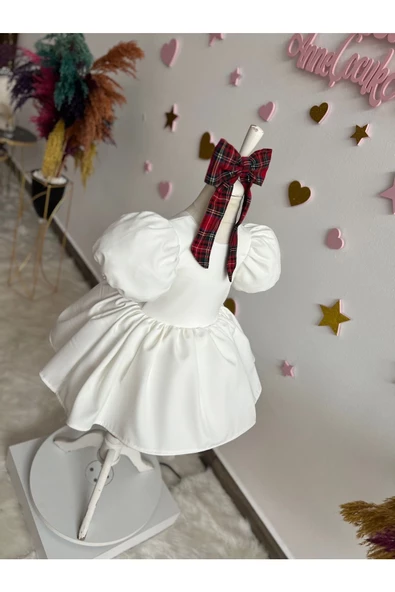 kız çocuk yeni yıl elbisesi, yılbaşı elbisesi, kabarık beyaz elbise - 5