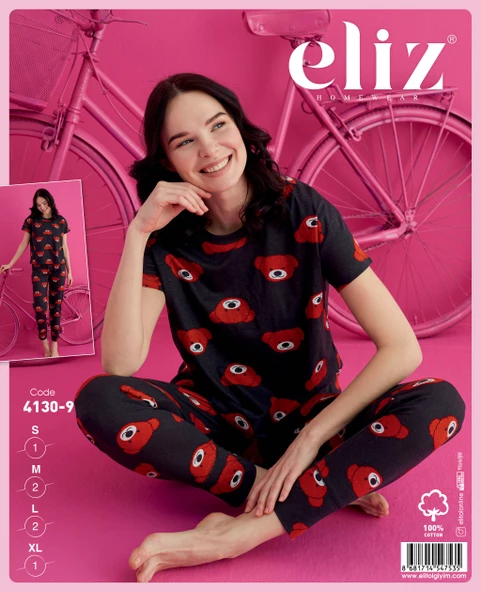 ELİZ 4130-9 DESENLİ BAYAN PIJAMA TAKIM - 2