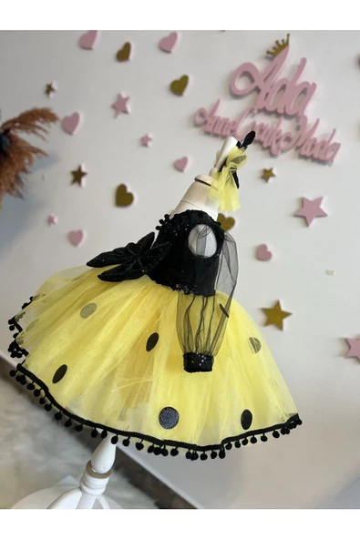 Kız çocuk arı maya kostüm,arı maya elbise,arı maya kabarık elbise - Resim 5