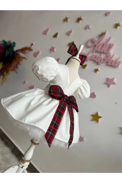 kız çocuk yeni yıl elbisesi, yılbaşı elbisesi, kabarık beyaz elbise - 7