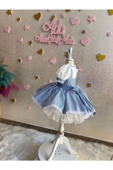 Dorothy Oz Büyücüsü Elbisesi, Dorothy Kız Kostümü, Cadılar Bayramı Kostümü, Dorothy Konsepti - Resim 3