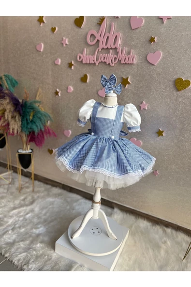 Dorothy Oz Büyücüsü Elbisesi, Dorothy Kız Kostümü, Cadılar Bayramı Kostümü, Dorothy Konsepti - Resim 2