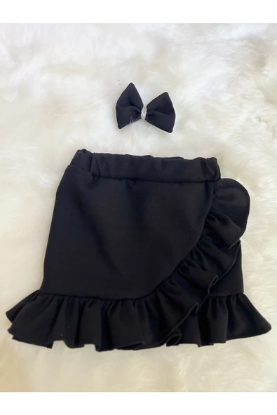 KIZ ÇOCUK SİYAH FIRFIRLI ETEK - 2