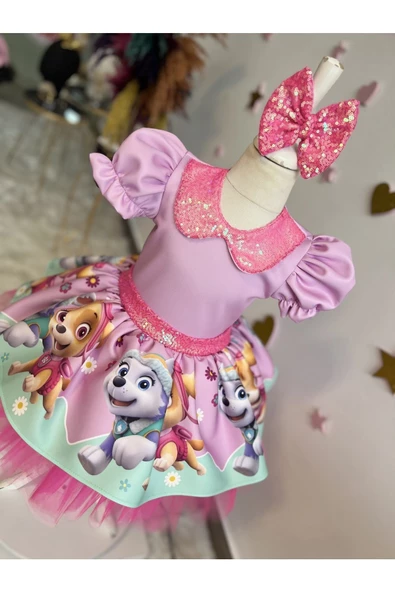 Paw Patrol Kız çocuk tüllü kabarık elbise