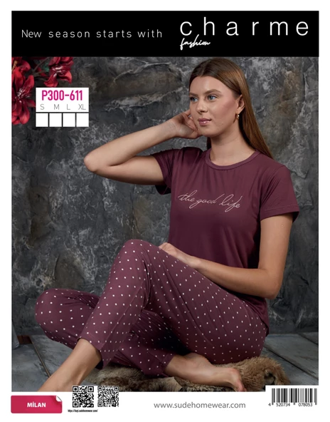 CHARME P-300-611 BAYAN GENÇ MİLAN PİJAMA TAKIMI