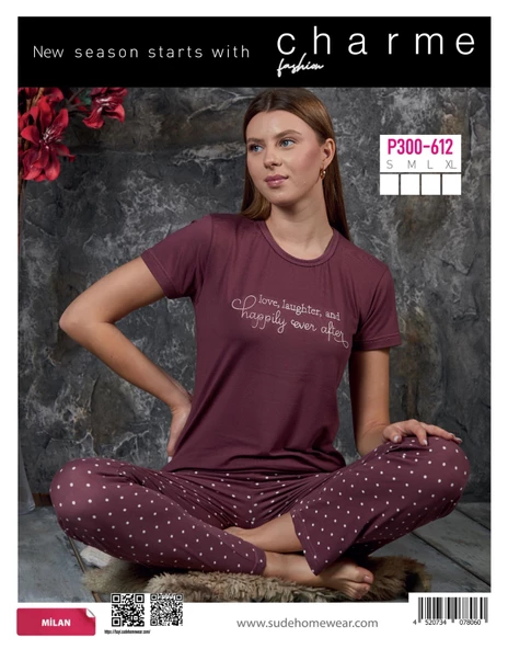 CHARME P-300-612 BAYAN GENÇ MİLAN PİJAMA TAKIMI - 2