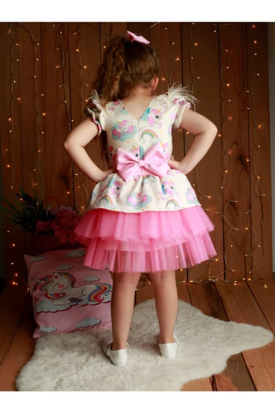 Kız Çocuk Pembe My Little Pony Unicorn Elbise - 2