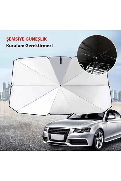 Teknotik Tüm Araçlar Için Araba Ön Cam Güneşlik Katlanabilir Güneşlik Şemsiye Ön Cam Gölgelik - Resim 3
