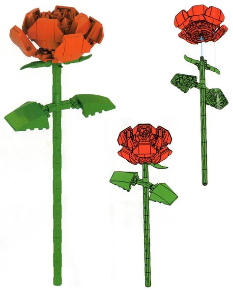 Ctoys Flower Arrangement Mini Blok Red Rose - 2