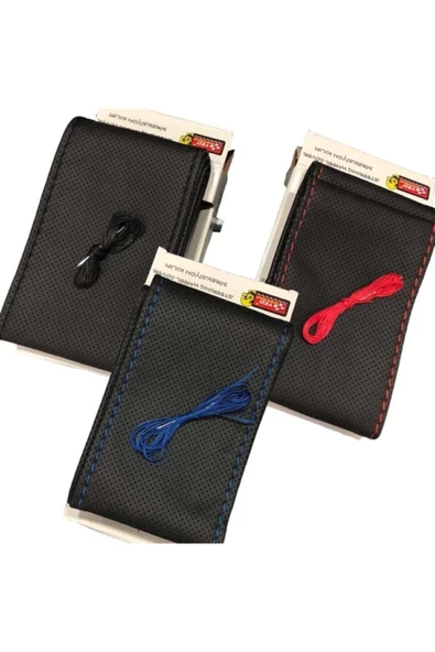 Teknotik Mavi Dikişli Deri Dikme Direksiyon Kılıfı ürün görseli 1