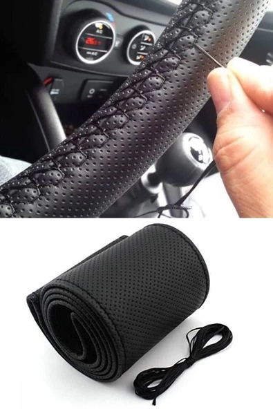 Teknotik Citroen C5 2004-2008 Direksiyon Kılıfı / Siyah (40) - Resim 3