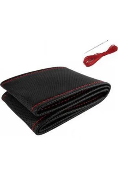 Teknotik Hyundai I10 Uygun Deri Direksiyon Kılıfı Sarmalı Dikmeli Gri Kokusuz ürün görseli 1