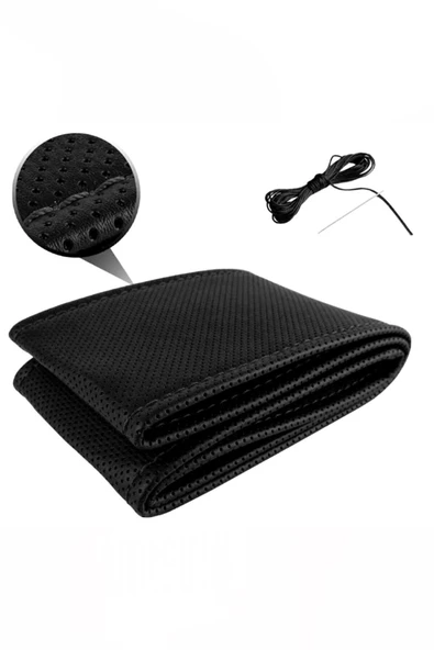 Teknotik Deri Oto Direksiyon Kılıfı Dikişli Siyah - Resim 3