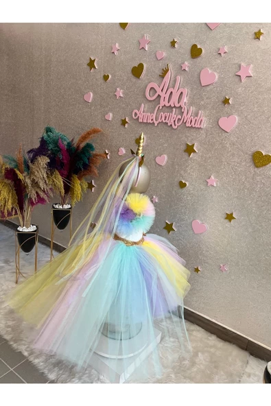 My Little Pony Unicorn Kabarık Tüllü Kuyruklu Özel Tasarım Elbise - 5