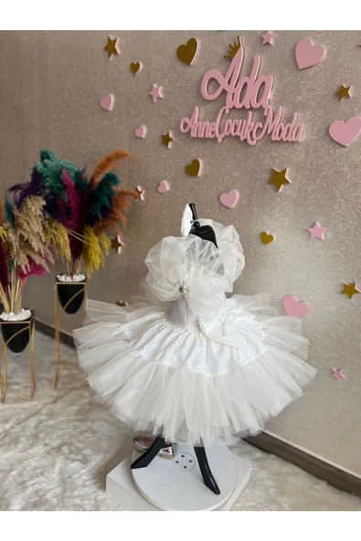 Kız Çocuk Payet Detaylı Tüllü Kabarık Abiye Elbise - 7