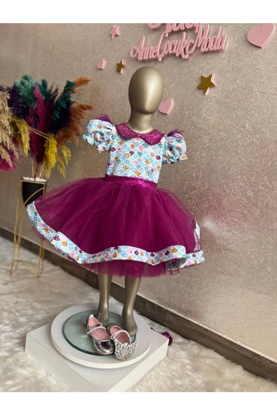 Kız Çocuk Tüllü Kabarık Deniz Kızı Elbisesi - 2
