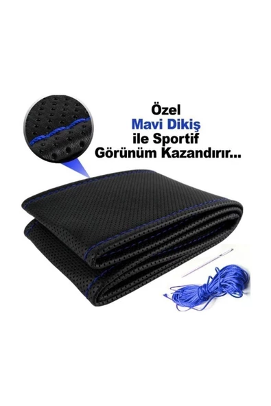 Teknotik Vw Passat B7 2011-2014 Direksiyon Kılıfı / Mavi Dikişli (2367)