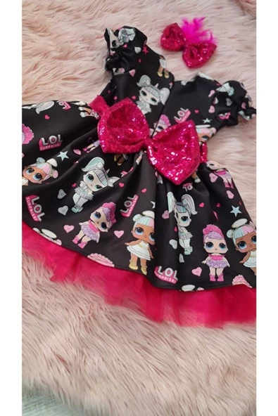 Kız Çocuk Siyah Lol Elbise - 5