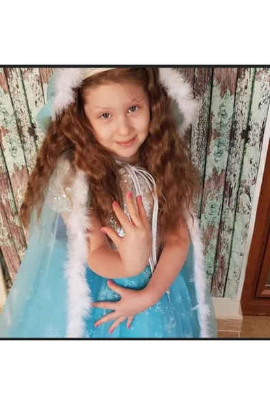 Kız Çocuk Elsa Karlar Kraliçesi Kabarık Prenses Elbise - 5
