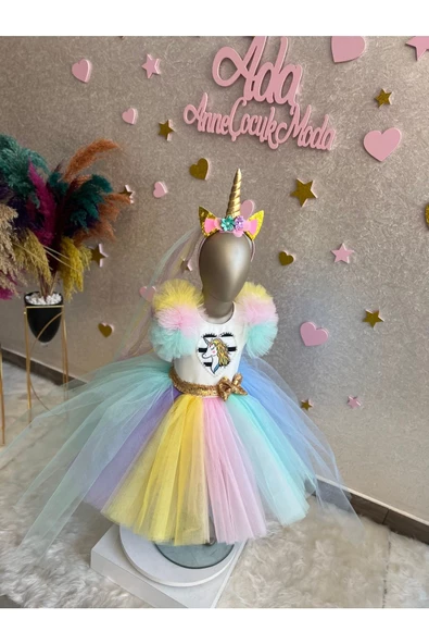 My Little Pony Unicorn Kabarık Tüllü Kuyruklu Özel Tasarım Elbise - 7