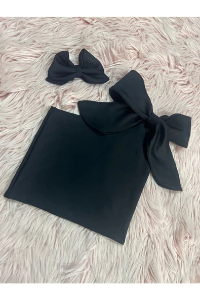 Kız Çocuk Tek Omuz Fiyonk Detaylı Sarı Yazlık Crop Bluz Ve Tokası - 12