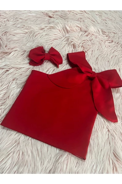 Tek Omuz Fiyonk Detaylı Yazlık 5 Li Bluz Set Ve Tokaları - 4