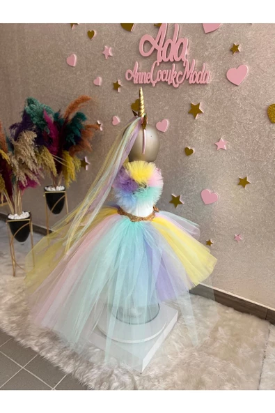 My Little Pony Unicorn Kabarık Tüllü Kuyruklu Özel Tasarım Elbise - 4