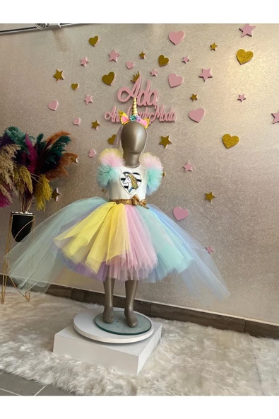 My Little Pony Unicorn Kabarık Tüllü Kuyruklu Özel Tasarım Elbise - 2