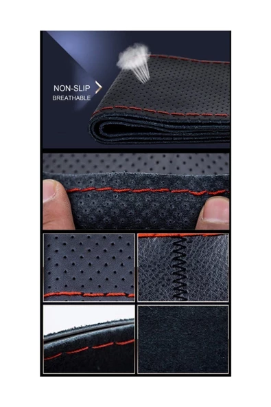 Teknotik Fiat Fiorino Direksiyon Kılıfı / Kırmızı Dikişli (2836) - Resim 3