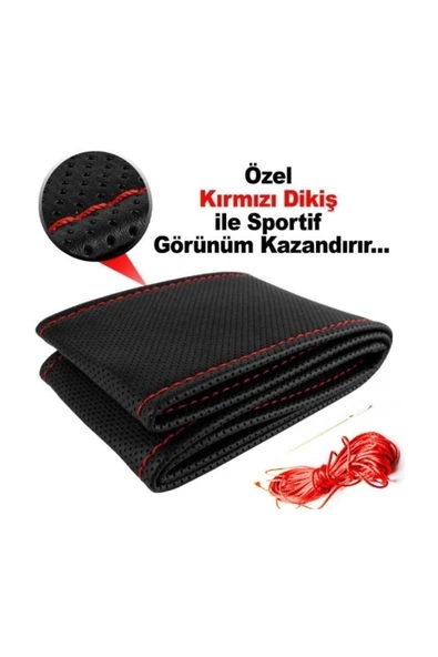 Teknotik Fiat Brava Direksiyon Kılıfı / Kırmızı Dikişli (2887)