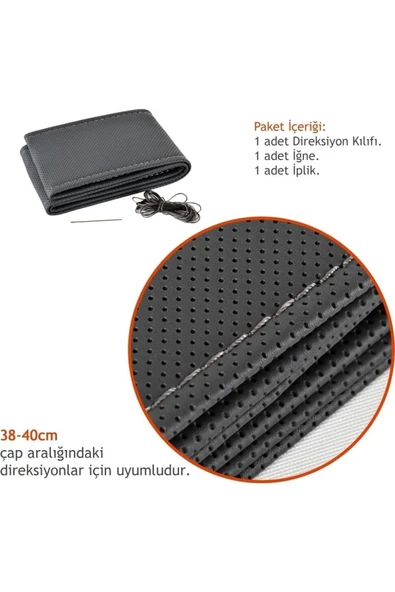 Teknotik Citroen Xsara 1997-1999 Direksiyon Kılıfı / Gri (2) - Resim 2