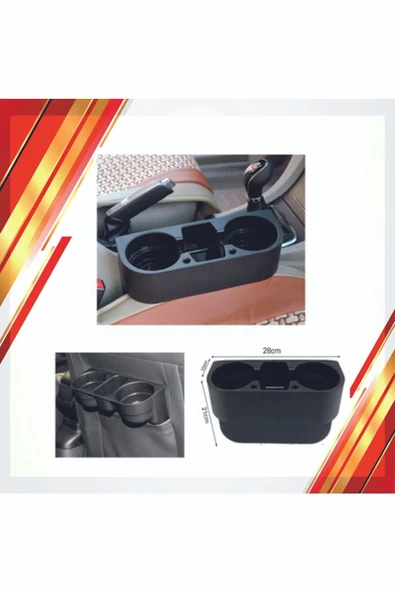 Teknotik Siyah Araç İçi Koltuk Arası ve Başlık Asmalı Bardak Tutucu Bardaklık ürün görseli 1
