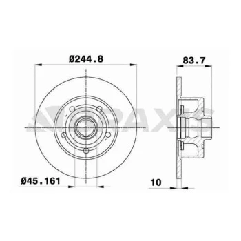 ARKA FREN DISK AYNASI A4 1.6-1.8 20V-1.8VT-1.9TDI-2.4 30V-2.6-2.8 30V A4 AVANT 1.6-1.8 20V-1.8T - BRAXIS AD0243