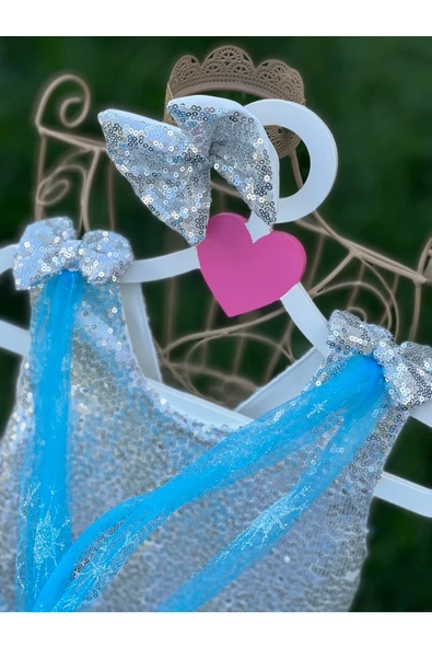 Kız Çocuk Karlar Kraliçesi Elsa Elbise Kostüm - 5