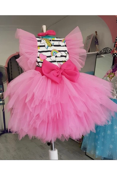 Kız Çocuk My Little Pony Unicorn Pembe Tüllü Kabarık Elbise - 2