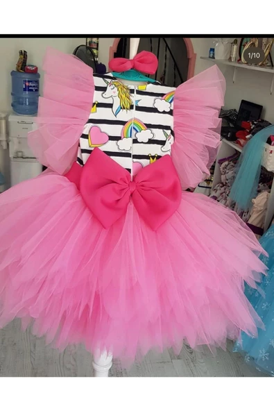 Kız Çocuk My Little Pony Unicorn Pembe Tüllü Kabarık Elbise - 3
