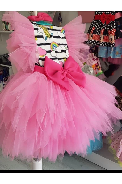 Kız Çocuk My Little Pony Unicorn Pembe Tüllü Kabarık Elbise - 5