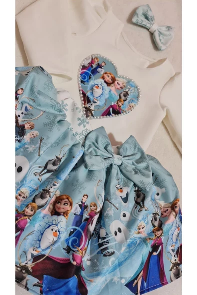Elsa Karlar Kraliçesi Tüllü Kabarık Etek Bluz Takım - 3