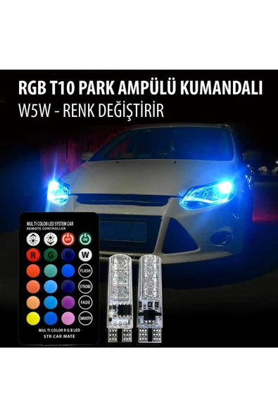 Teknotik T10 Rgb Kumandalı Çakarlı Park Ampülleri - Resim 2