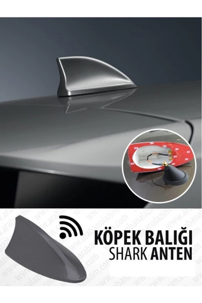 Teknotik Balık Sırtı Köpek Balığı Balina Gerçek Anten Siyah - Resim 2