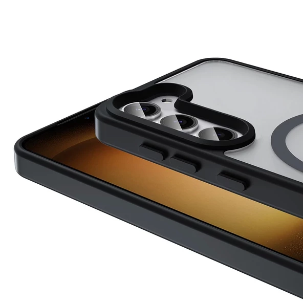 Galaxy S24 FE Kılıf Magsafe Şarj Özellikli Mat Arka Yüzey Redclick Sio Kapak - Resim 8