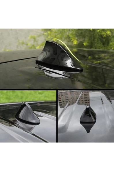 Teknotik Elektrikli Shark Köpekbalığı Balina Tavan Anteni Tam Fonksiyonlu Siyah - Resim 2