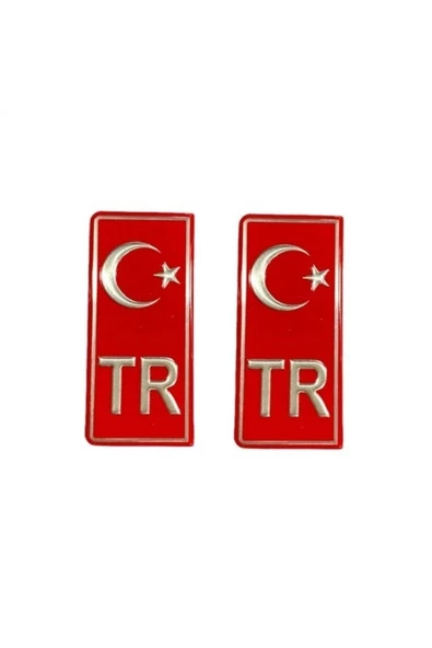 Teknotik Tr Plaka Krom Sticker 2'li - Türkiye Plaka Krom Stıcker - Türkiye Plakalık Krom - Resim 2