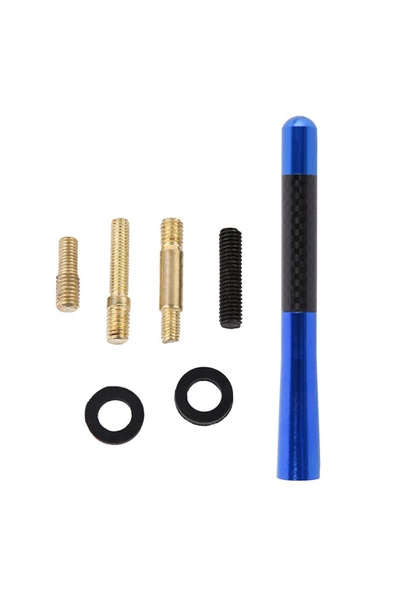 Teknotik Passat Cc Uyumlu Karbon Fiber Oto Radyo Anteni Çubuk Anten Mavi 12 Cm - Resim 4